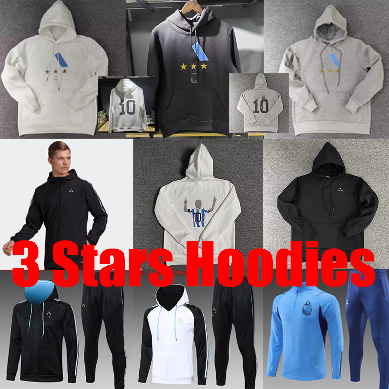 

3 Stars 22/23 Argentina Hoodies soccer set tracksuits Survetement 2022 champion DYBALA MARTINEZ Maradona de paul DI MARIA Jogging Windbreaker Jacket men kids kit, Agenting 22-23 hoodies white