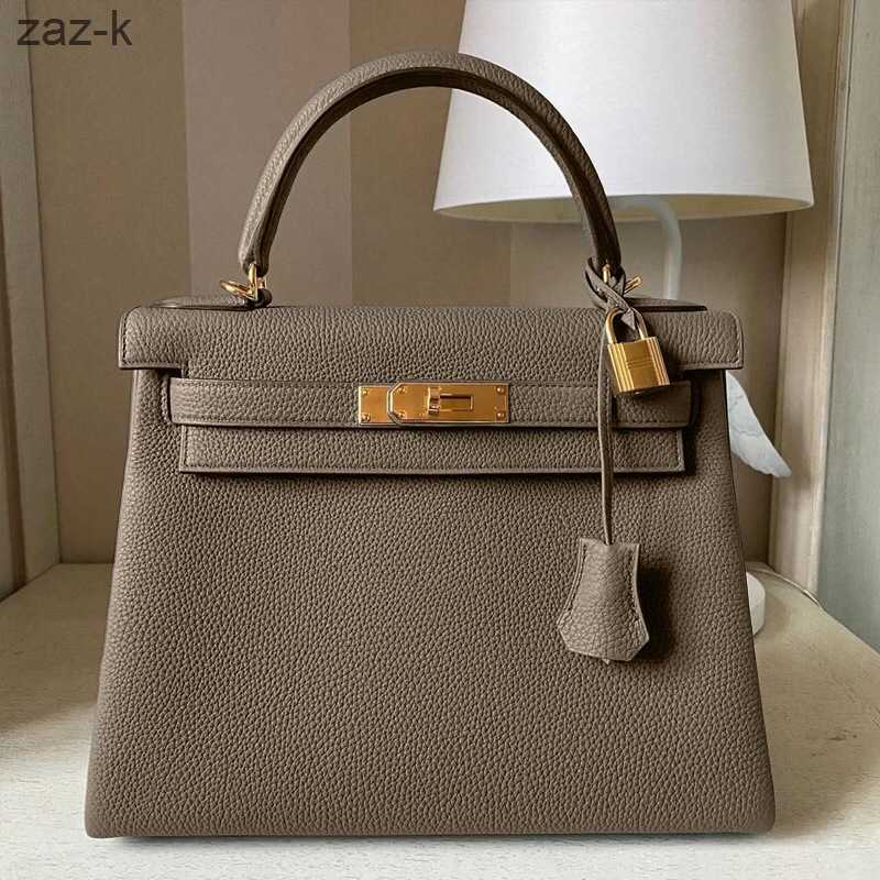 25 and Bag Pattern Designer Bags Herme Litchi Kellies 2023 Cowhide Spring Summer First Layer Portable Messenger 03g1