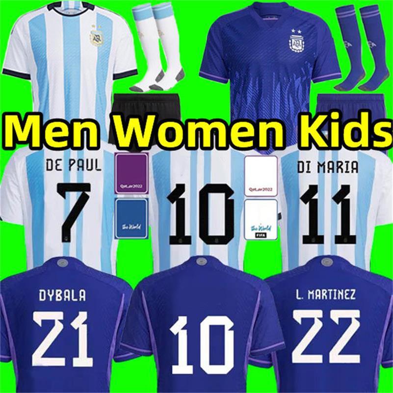 

#10 Argentina soccer Jerseys 2022 J. ALVAREZ DYBALA DI MARIA Lautaro MARTINEZ MARADONA CORREA national team home away football shirt Men Women kids kits Jersey, Away kids