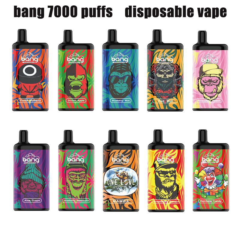 

original bang vape e cigarette puff 7000 puffs bar disposables vapes desechables Prefilled Cartridge Mesh Coil 850mah rechargeable battery electronic cigarettes
