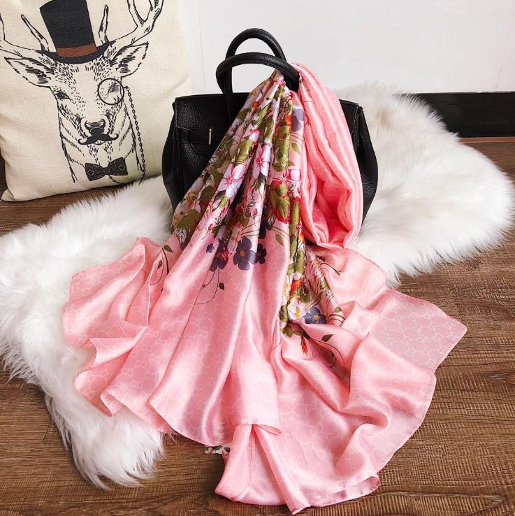 

2023 Wholesale Brand scarf 100% silk brand women wear Scarves designer luxury summer long scarf label 180x90Cm shawl no box