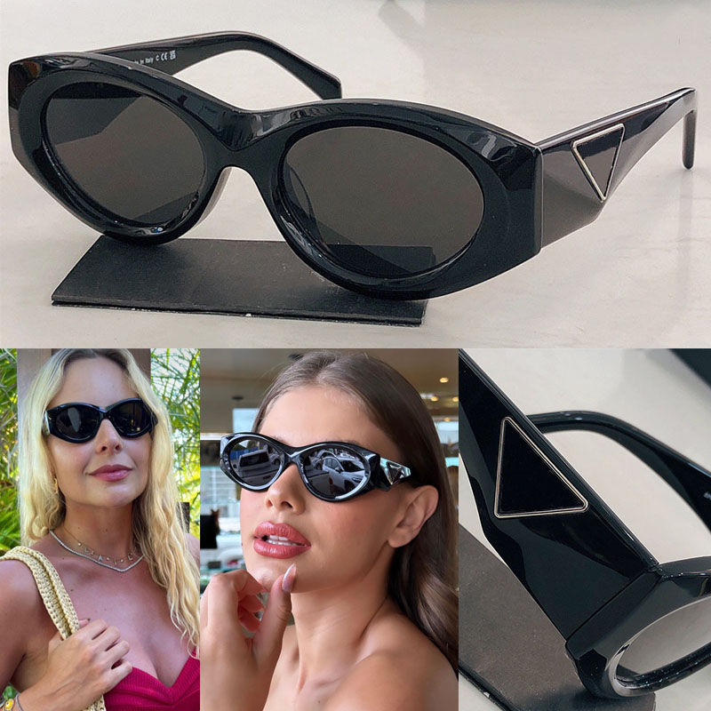 geometric lines Sunglasses Top quality oval design SPR20 Symbole glasses metal element engrave men women Vintage Round Brand Black frame Sun Glas