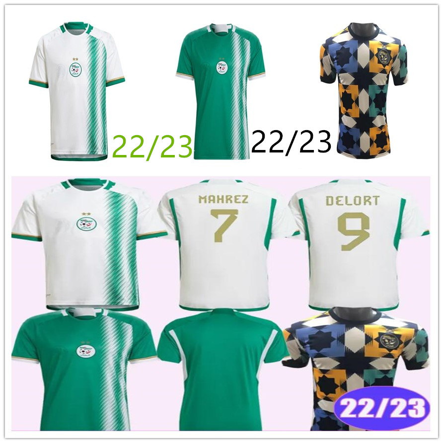 

AlgEria AlgeRie Mens Soccer Jerseys SLIMANI MAHREZ FEGHOULI BENNACER ATAL2022 2023 Home Away Football Shirts Short Sleeve Uniforms, Green