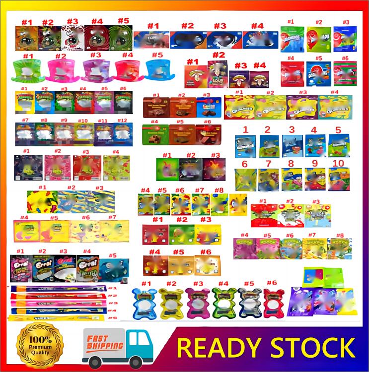 

Hundreds of types edible bag edibles package die cut mylar alien edible packaging custom smell proof DM to get a catalog