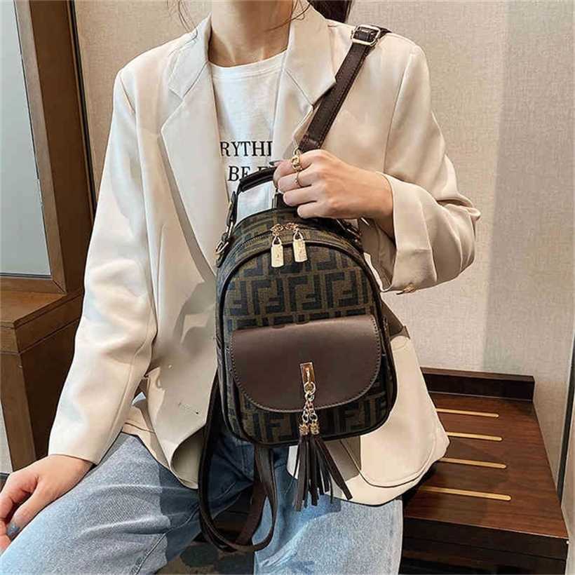

20% OFF Handbag High quality 2023 new bag Printed backpack trend multifunctional Shoulder, Double tongue f pattern