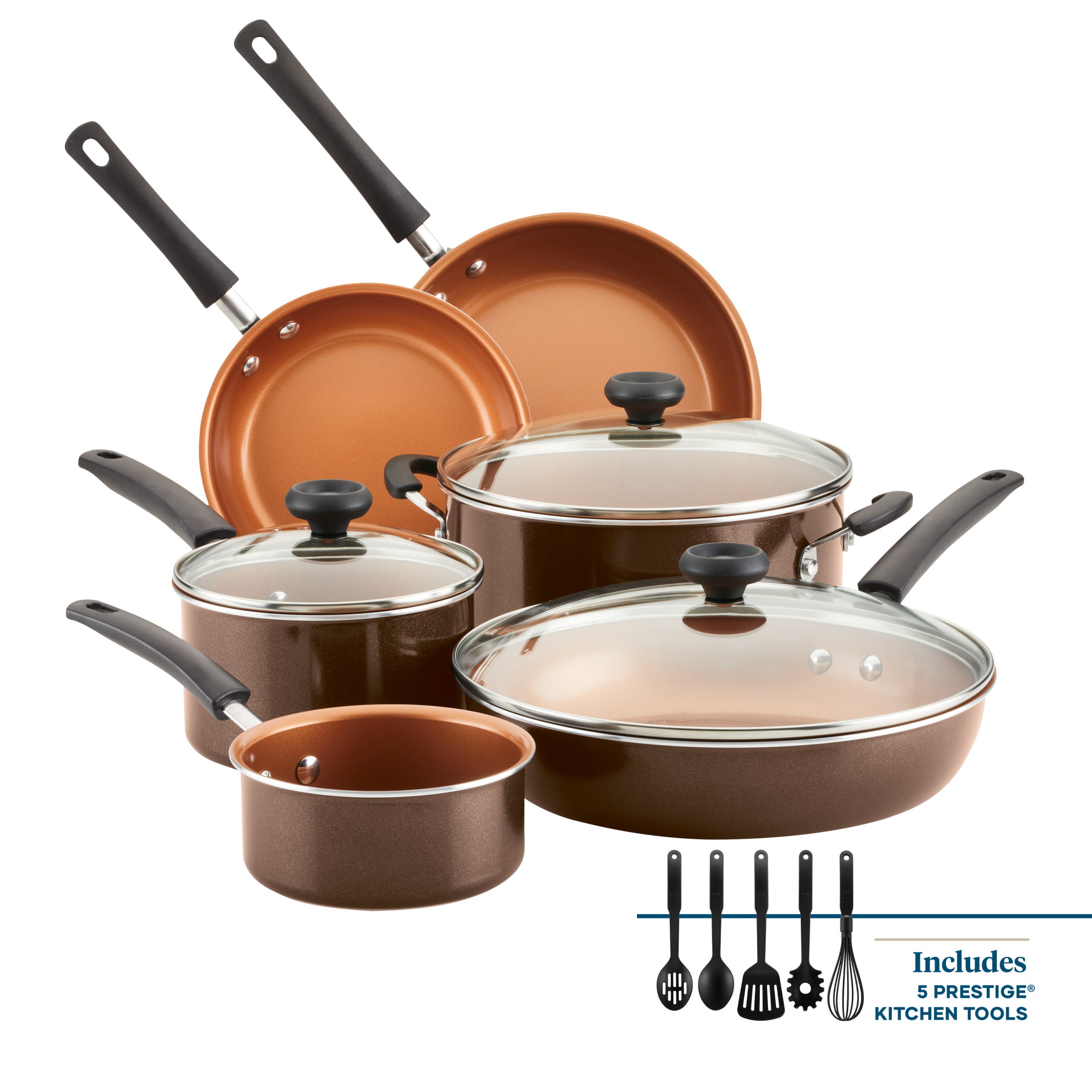 

Farberware 14-Piece Easy Clean Pro Ceramic Nonstick Pots and Pans Set Cookware Set