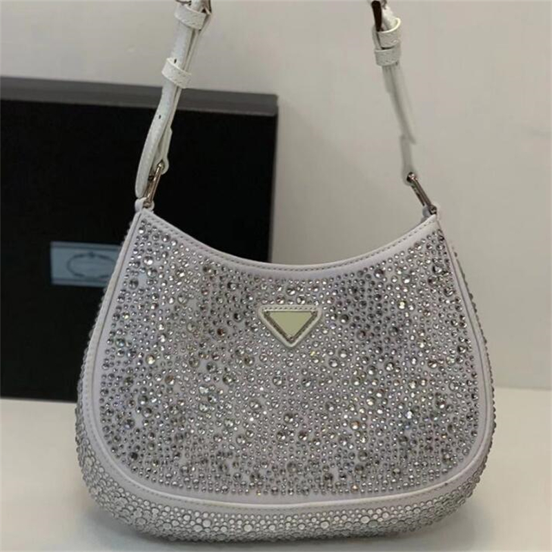 

Luxury bag cross body bag Five colors poada bag designer channel bags rhinestone purse forwomen sparkle evening handbag crossbody bags bling shoulder bag tote bag, White