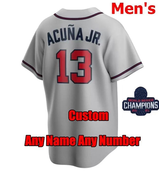 

CUSTOM 2023 S-4XL WS Gold Program Jersey Ronald Acuna Jr. MATT OlSON ATlANTA JORGE SOlER DEiON SANDERS AUSTIN RIlEY BRAVE OZZIE ALBIES JONES 2024, As shown in illustration