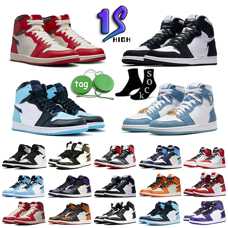 

Jumpman 1 Basketball Shoes 1sΑPatent Royal Bred Starfish Lost Found Gorge Green Stage Haze Bubble Gum Heritage UNC Mens Women Sneakers Trainers Size 36-47