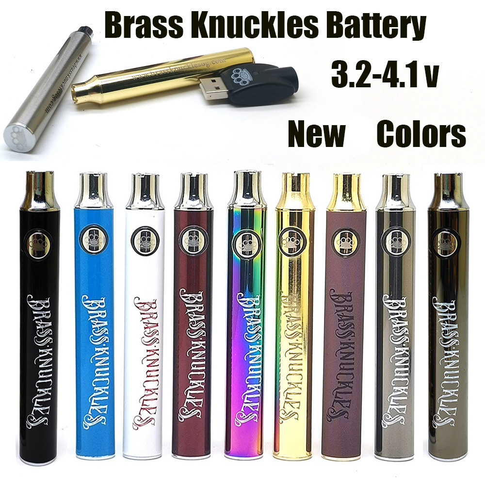 

Brass Knuckles Preheat Battery 900mAh Vapor Pen Adjusted Voltage Batteries Fit 510 Thread Cartridge Gold Wooden BK