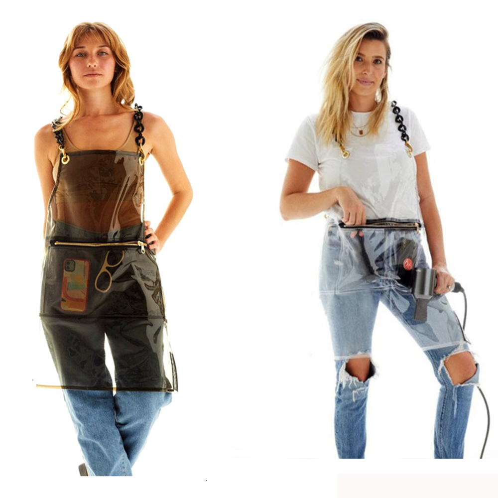 

Aprons Barber Waterproof Clear Transparent Custom Color House Accessories Kitchen Hair Salon Washable TPU Man Women's 230207