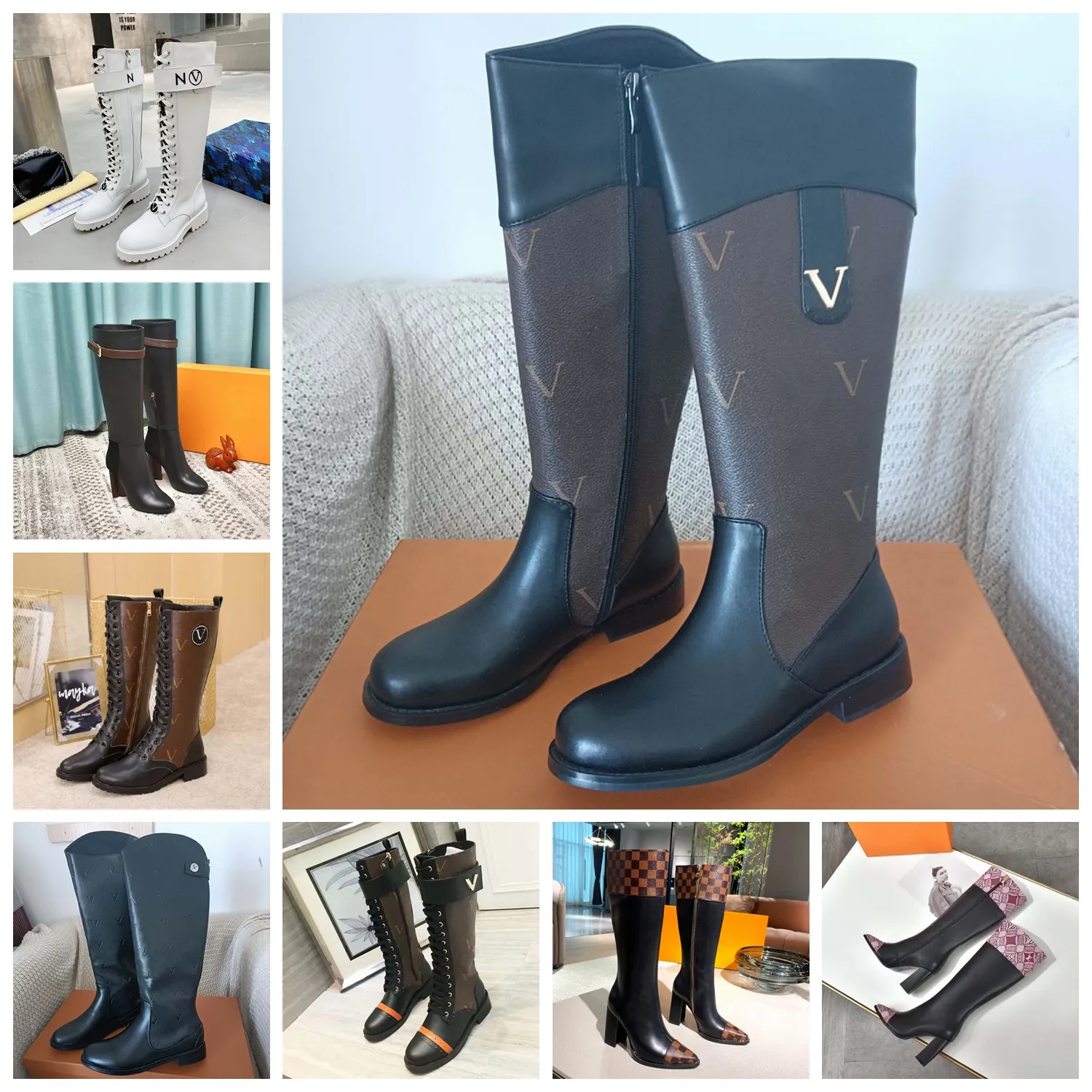 

Designer Boots Luxury Brand Genuine Leather Ankle Booties Woman Long Boot Sneakers Trainers with BOX by shoebrand 01, #24