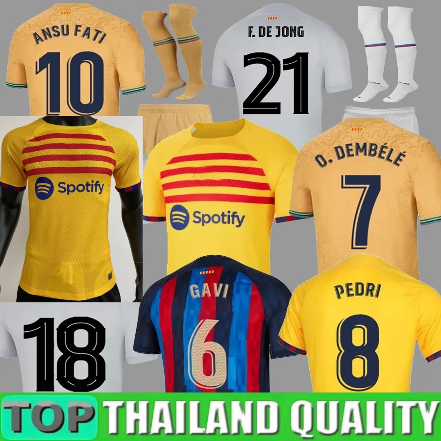 

22 23 4TH Camisetas de football soccer jerseys PEDRI LEWANDOWSKI GAVI 2023 FC ANSU FATI FERRAN RAPHINHA barcelona DEST football shirt men barca kit equipments 8 9 S-2XL, 22 23 training clothes