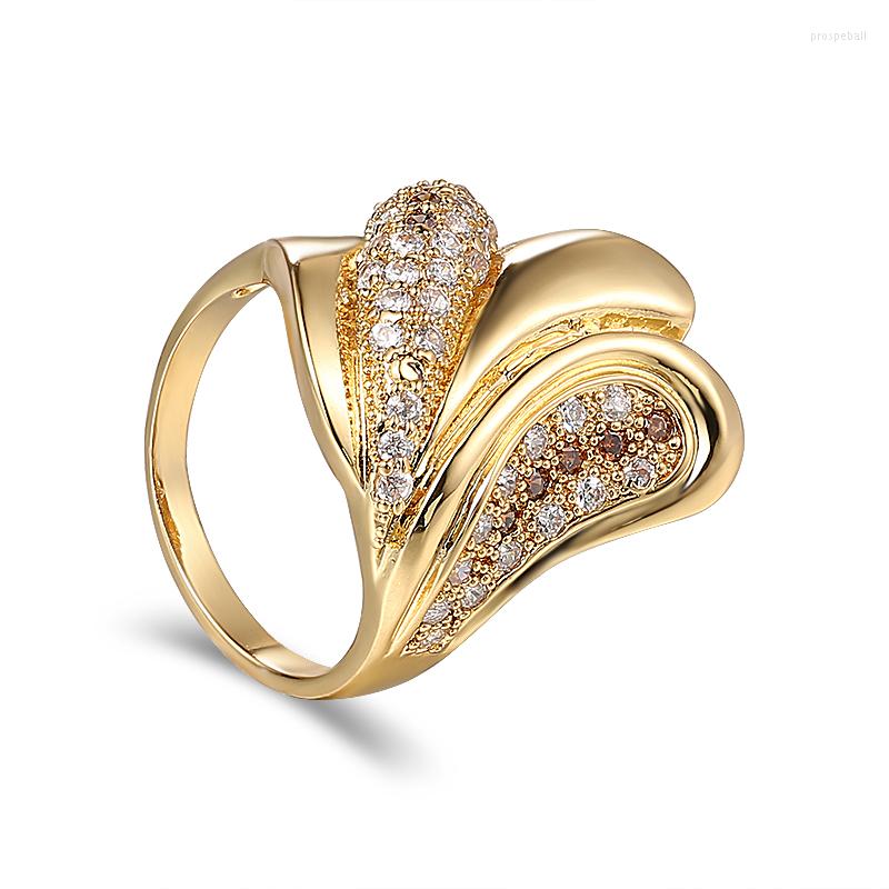 

Wedding Rings Style Rushed Top Fashion Classic Jewelry Mushroom Ring Zircon Dubai Gold Color