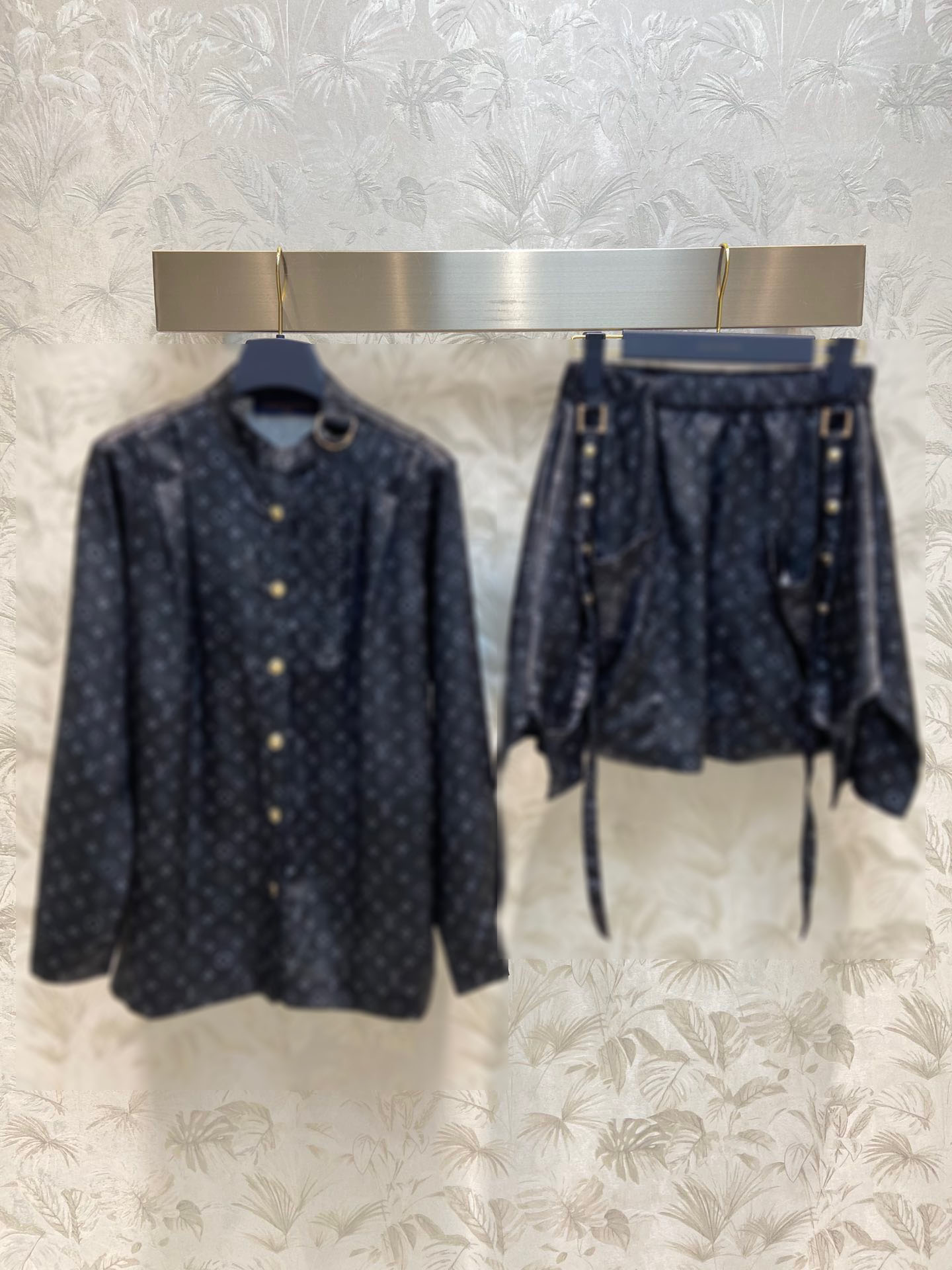 

2023 Two Piece Dress Fashion Women's Two Piece Set Long Sleeve Pattern Casual Lady Shirts High Waist Skirts Loose Sets Outwear, Black