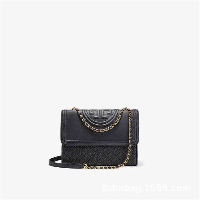 

20 off handbag high quality 2023 new bag chain small square leather messenger black rhomboid, Black large size