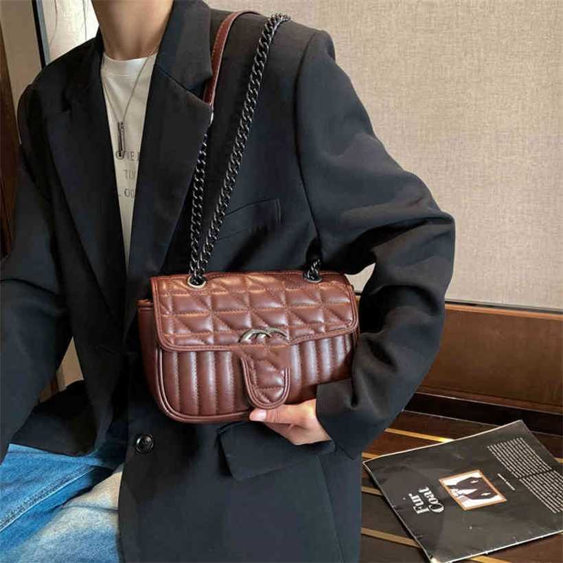 

20% OFF Handbag High quality 2023 new bag Korean version and live broadcast good Shoulder Messenger armpit chain women's rhombic lattice, White6