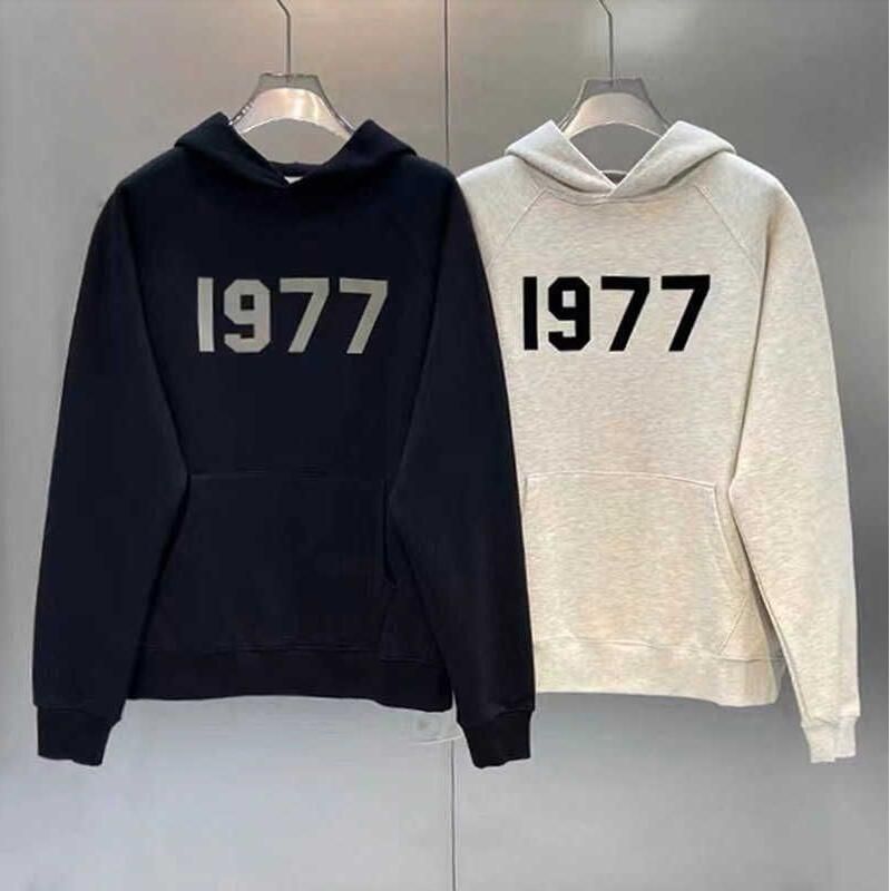 

High Stree Over sized Men Hoodies High Quality 1977 Flocked 100% Cotton Sweatshirts Loose Couples Tops Fashion Hip Hop Hoodie, A11