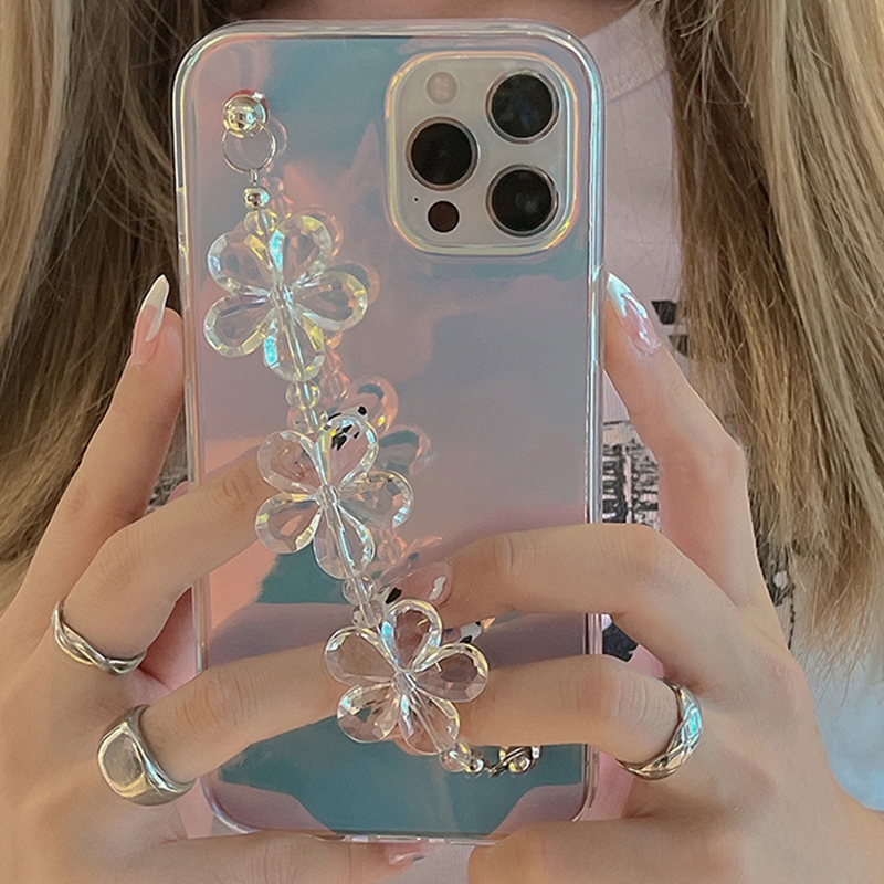 

Fashion Phone Cases For iPhone 13 pro max 12 11 11Pro 11ProMax 7 8 plus X XR XS XSMAX PU leather shell Flower Wrist Chain Cover, #1