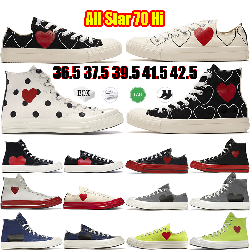 

canvas 1970s Casual Shoes Hi Play Big Eyes Hearts Chuck Taylor Black White High Low Midsole Men Women Sneakers EUR 36-44, Play white