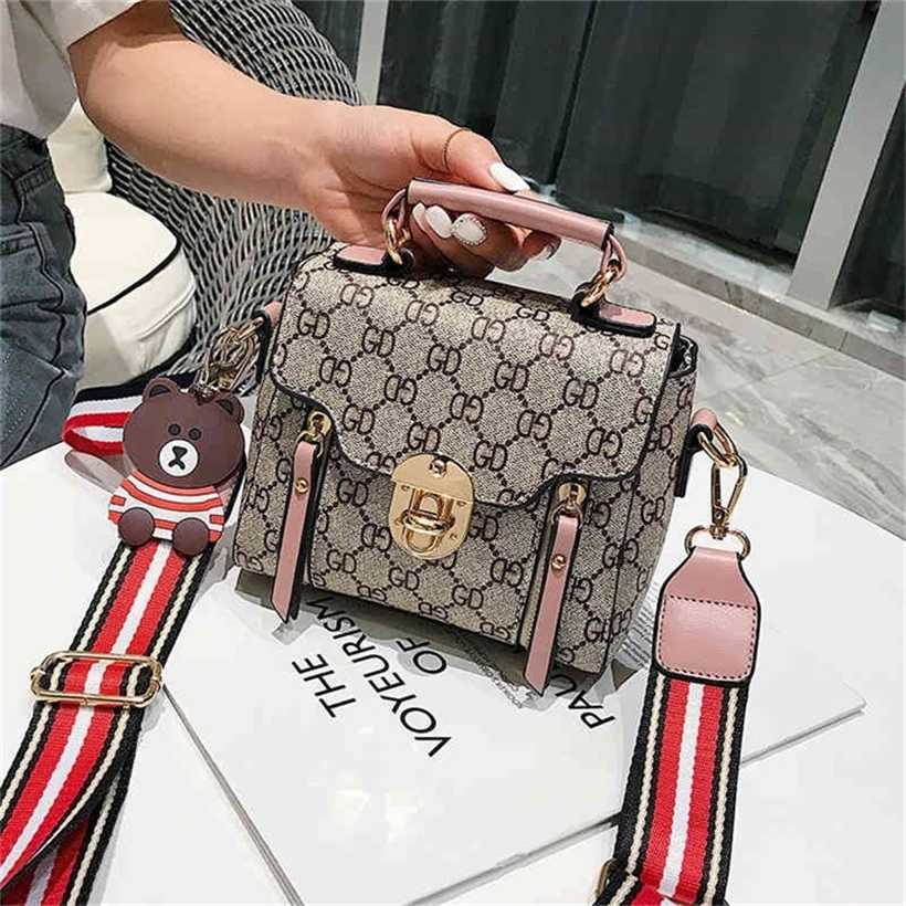 

20% OFF Handbag High quality 2023 new bag style popular texture hand and printed square Messenger, Red8