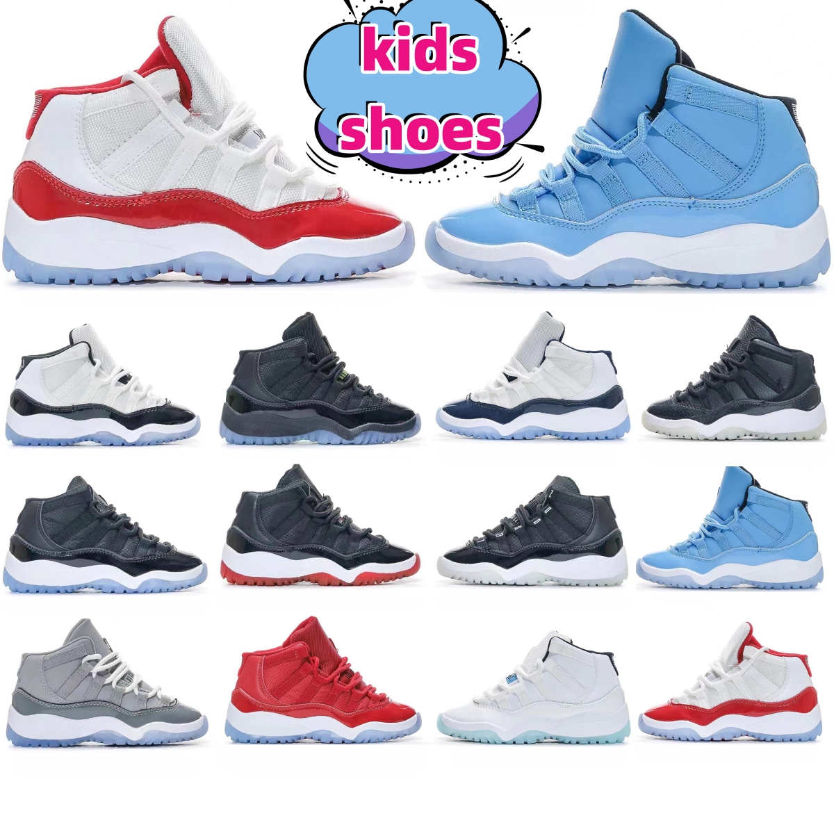 

Cool Grey 11s Kids Basketball Shoes Gamma Blue Jubilee 25th Anniversary Space Jam Infant Big Boys Girls Bred Sneakers Children's Trainers G2Il#