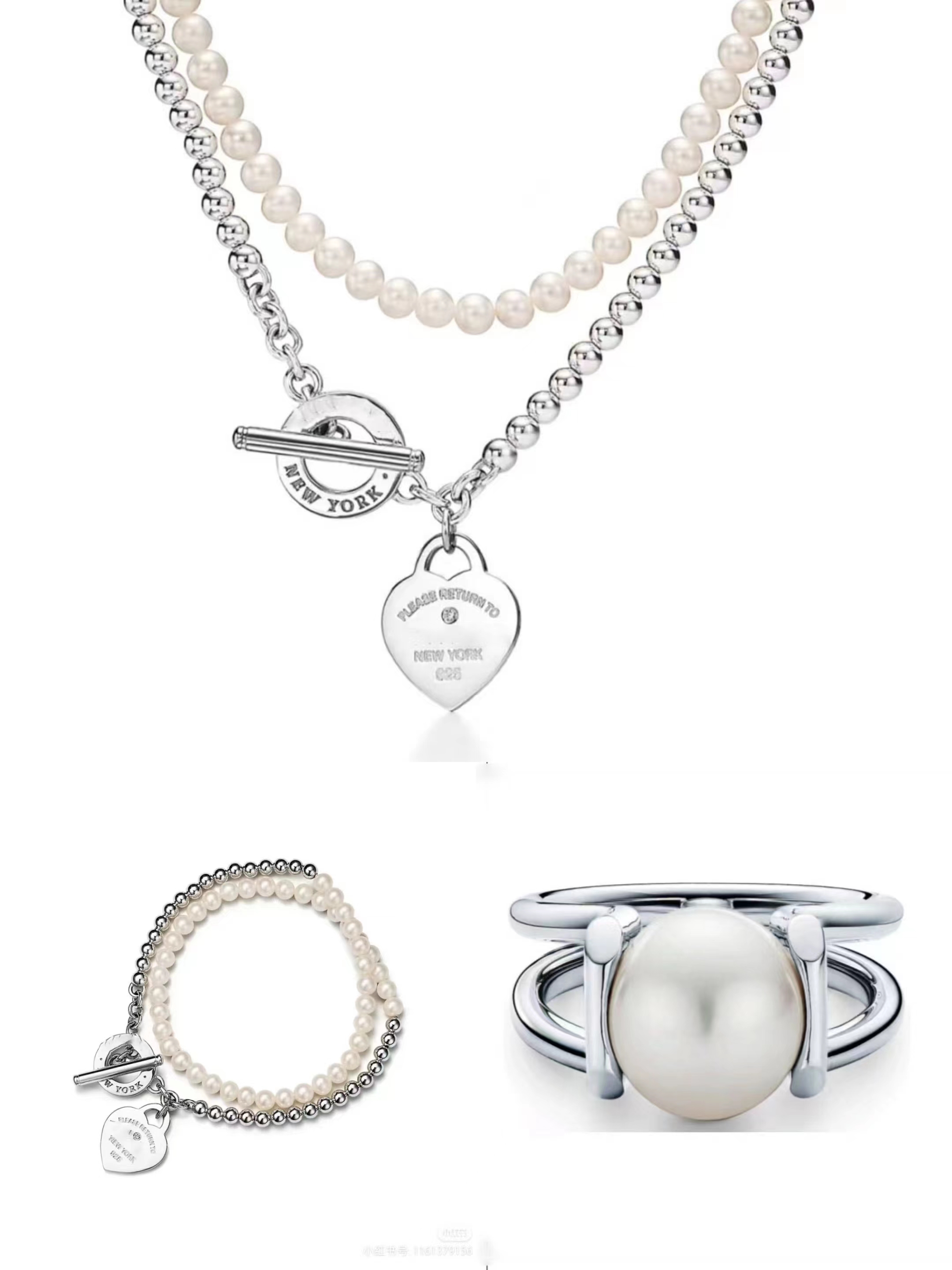 

Pearl double layer 925 silver beaded necklaces necklace for women teen girls trendy set chain bracelet fashion Party Mother Engagement Jewelry gifts ladies with box