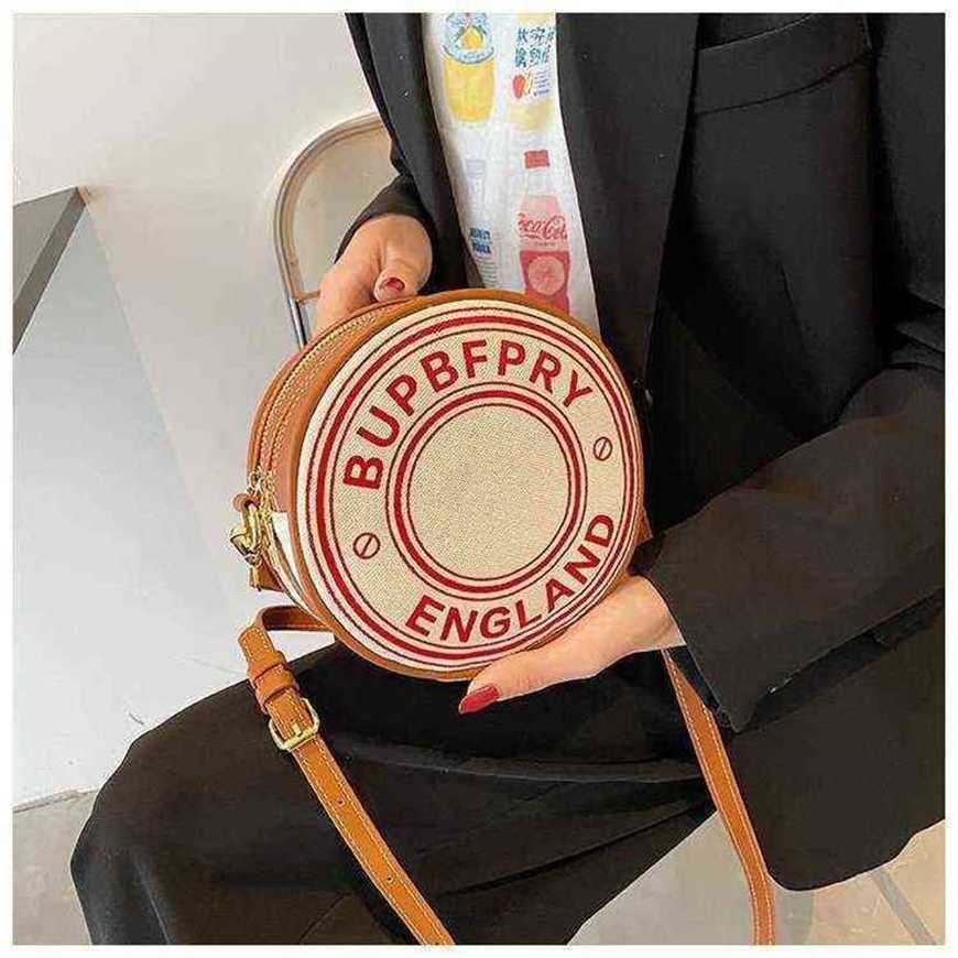 

26% OFF Handbag High quality 2023 new bag canvas small round Portable Shoulder Messenger fashionable personalized printed letter women's, Creamy-white