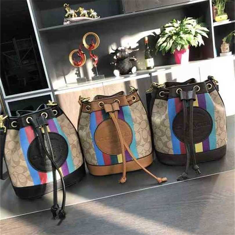 

36% OFF Handbag High quality 2023 new bag summer trend shoulder diagonal casual drawstring bucket women's, Khaki7