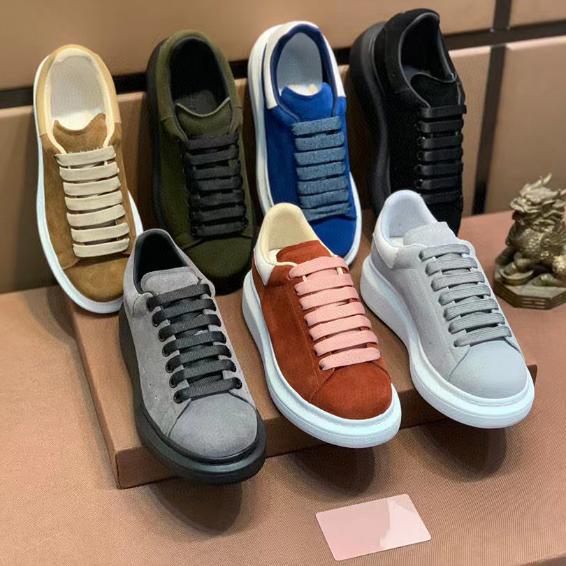 

2023Designer Luxury sneakers Woman Shoes Leather Lace Up Men Fashion Platform Oversized Sneakers MQ White Black Mens Womens Velvet Suede Running Shoes, 17
