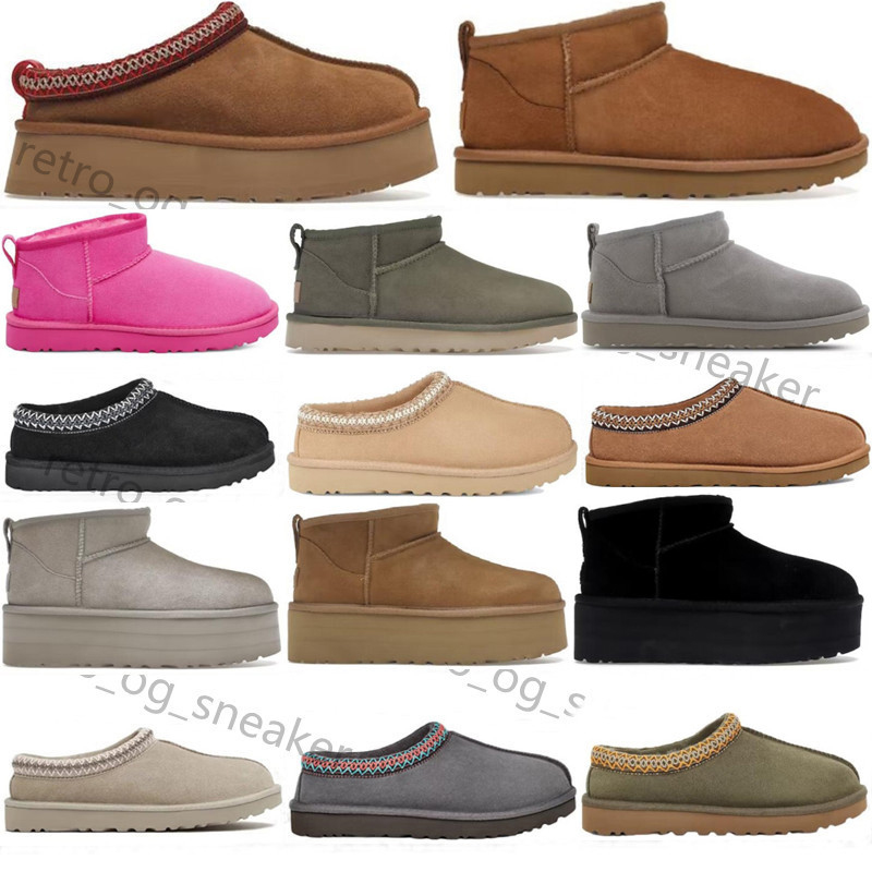 

Womens Slippers Woman Classic Ultra Mini Platform Boot Chestnut Goat Black Pink Rose Burnt Olive White Slip-on Suede Wool Blend Comfort Winter Booties EUR35-44 US4-13