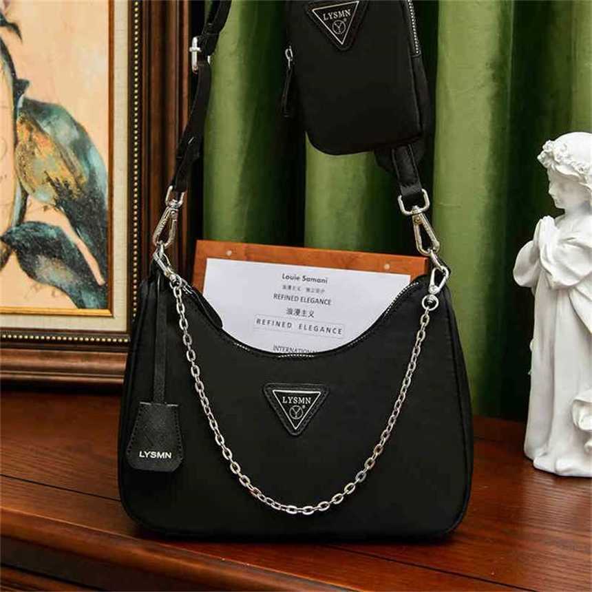 

24% OFF Handbag High quality 2023 new bag Women's Hot Korean nylon dumpling three mahjong armpit, Black5