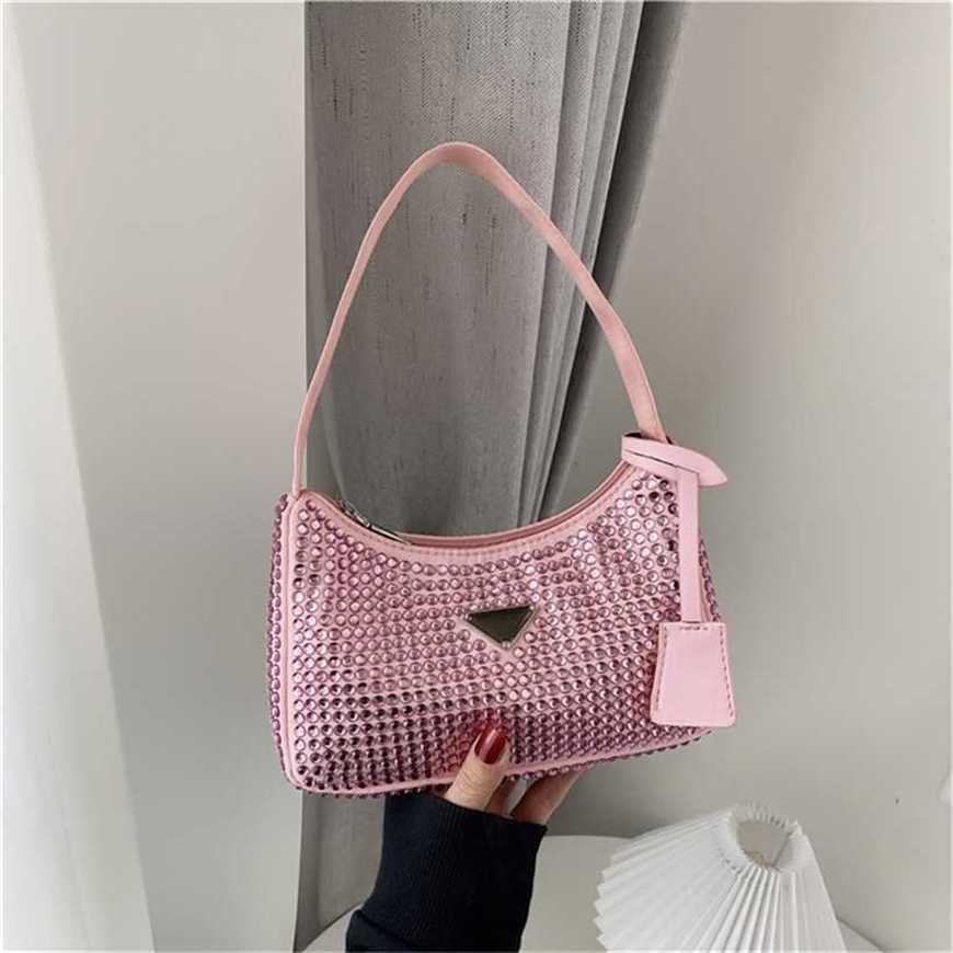 

26% OFF Handbag High quality 2023 new bag Rhinestone women's spring and summer small square shoulder texture Messenger Handbag, White7