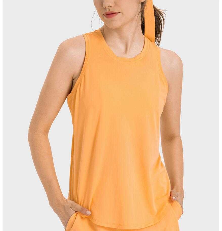 

Breathable LU-332 Yoga Tank Tops Quick Dry Sports Vest Women's Outdoor Running Tennis Fitness Shirt T-shirt, Orange