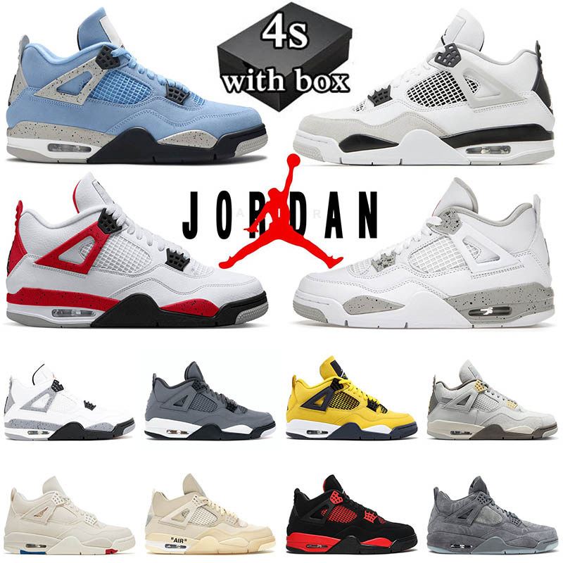 Air Jordan Retro 4 4s Chaussures de basket-ball Travis Scott Cactus Jack Canvas Universit