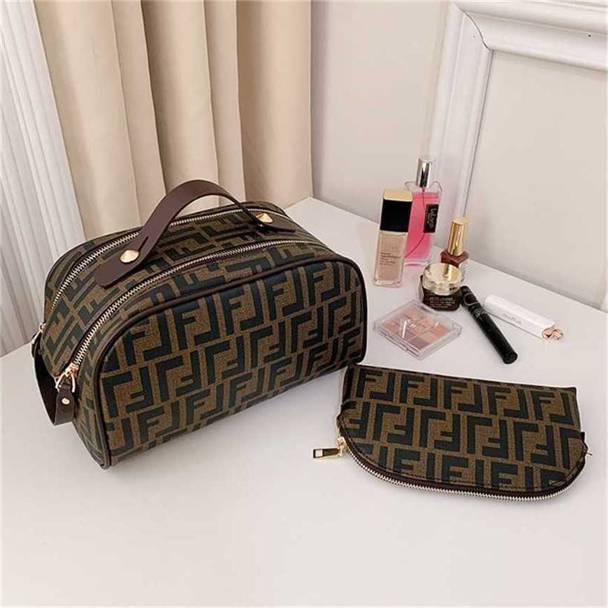 

26% OFF Handbag High quality 2023 new bag large capacity cosmetic portable simple waterproof washing business trip skin care product storage, M brown