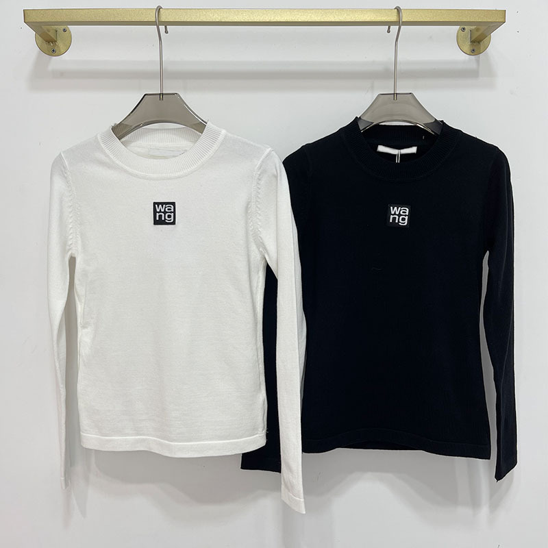 

Autumn and Winter Knits Pullover Letter Base Round Neck Top Long Sleeve Ladies' Knitted Sweater, White