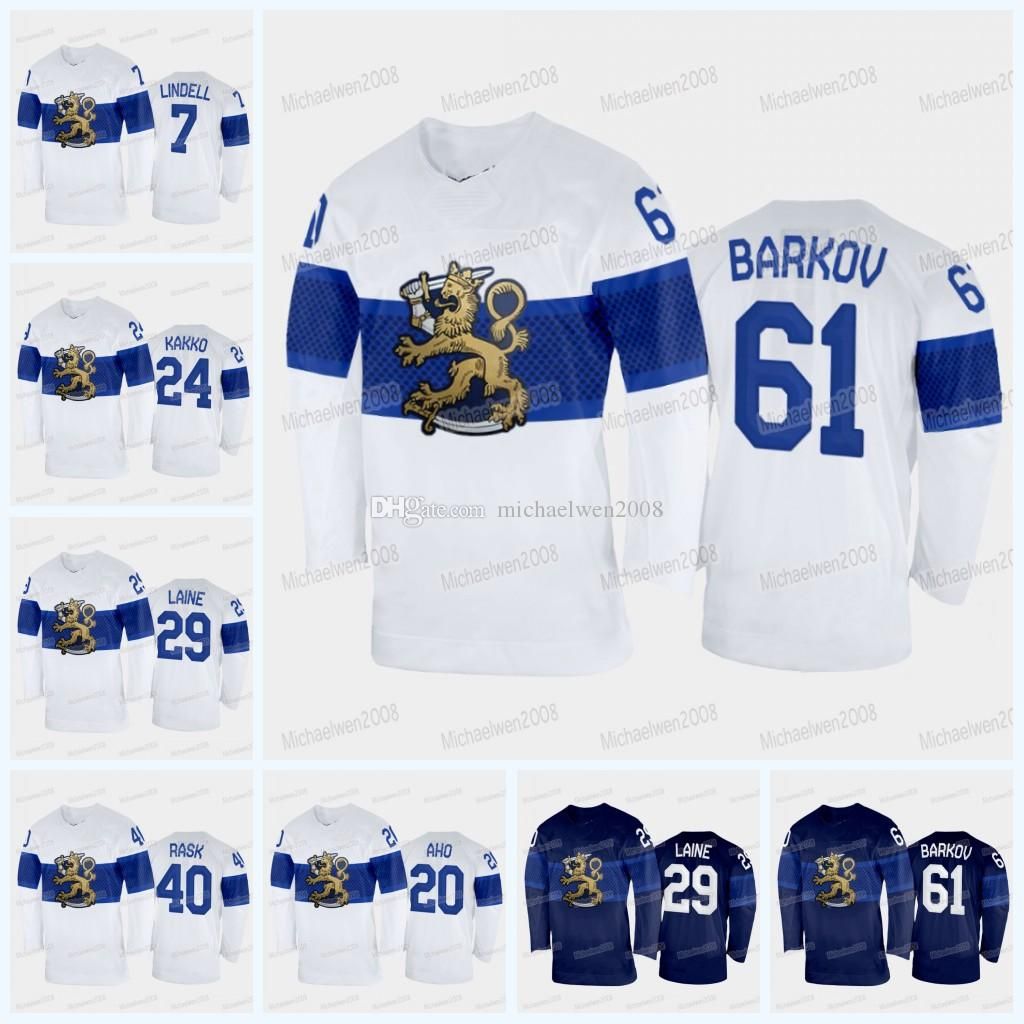 

CUSTOM Team Finland 2022 Beijing Winter Hockey Jersey Aleksander Barkov Tuukka Rask Juuse Saros Patrik Laine Kaapo Kakko Sebastian Aho Esa L, Youth
