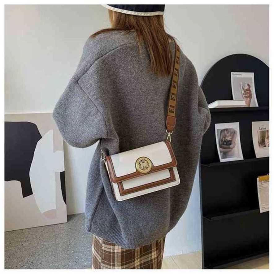 

28% OFF Handbag High quality 2023 new bag Factory Store wide belt small square texture style shoulder, White7