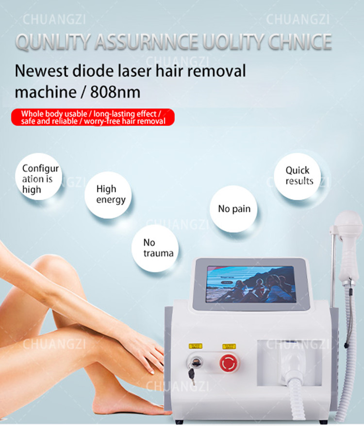 

Diode Laser 808 Hair Removal Professional Shrink Pores Whiten Brighten Complexion Lighten Spots And Tighten Skin Beauty Machine
