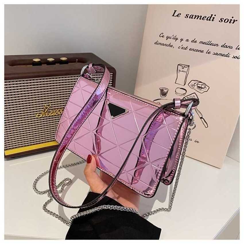 

22% OFF Handbag High quality 2023 new bag shiny chain small square mirror laser underarm simple Shoulder Messenger women's, Black8