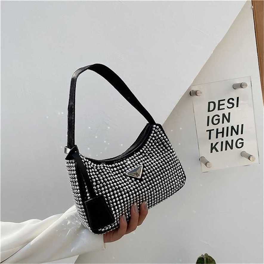 

28% OFF Handbag High quality 2023 new bag Hand spring underarm shoulder with diamond zipper Tote, White7