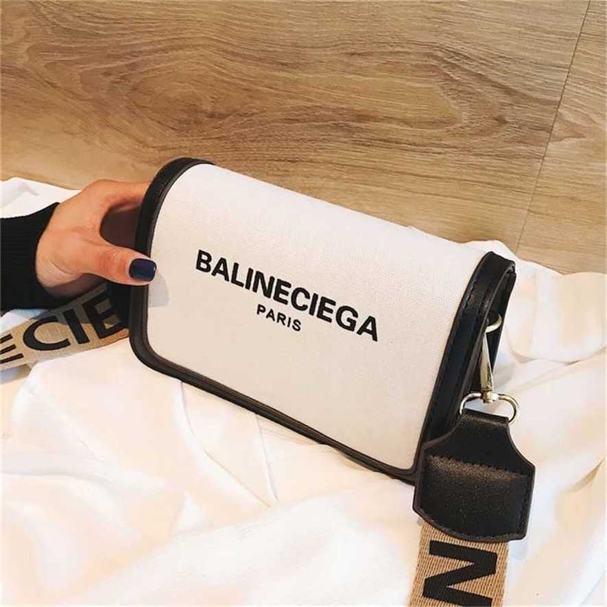 

28% OFF Handbag High quality 2023 new bag female spring and summer simple wide belt shoulder Korean letter texture messenger, White6