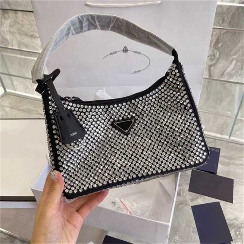 

36% OFF Handbag High quality 2023 new bag hobo diamond and French stick nylon minority hand middle ancient underarm female, Sky blue