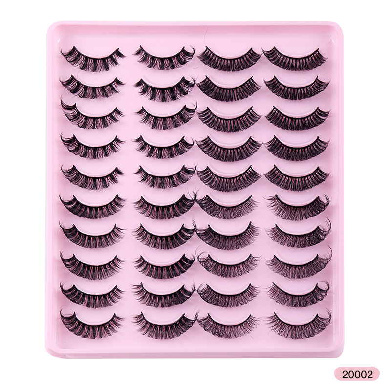 

Handmade Reusable Russian Curled False Eyelashes Naturally Soft & Vivid Multilayer Thick 3D Fake Lashes Full Strip Lash Extensions Easy to Wear