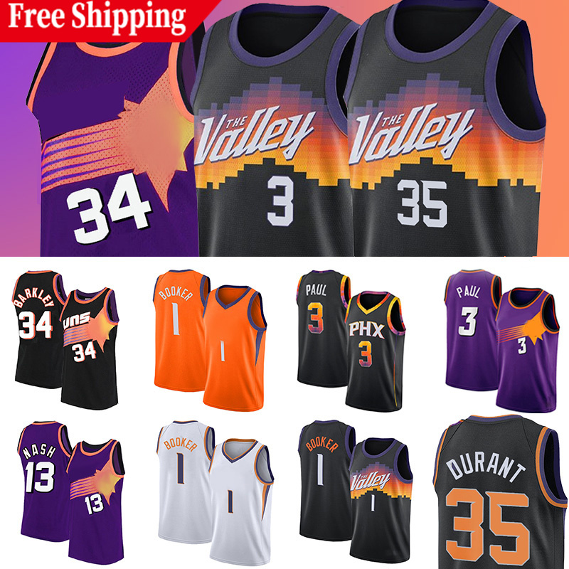 

Kevin Durant Phoenix''Suns''35 Basketball Jerseys Devin Booker 3 1 Chris Paul Charles Barkley Steve Nash Men Jersey cc4