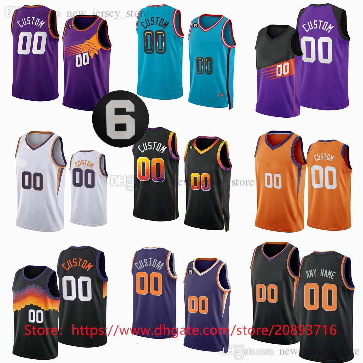 

Custom Printed Basketball Jerseys 2022-23 New Season 10 Damion Lee 38 Saben Lee 20 Dario Saric 15 Cameron Payne 2 Josh Okogie 12 Ish Wainright 18 Bismack Biyombo Jersey, Printed (with 6 patch)