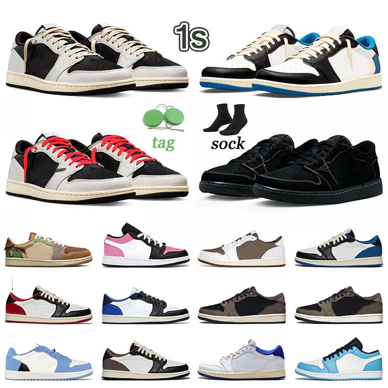

Jumpman 1 1s Low Balck Phantom Basketball Shoes Mens Womens Lows Blacks and White Sail Reverse Mocha OG Olive Golf Diamond Navy Blue Panda Suede J1 Sneakers, D67 36-46 mocha brown