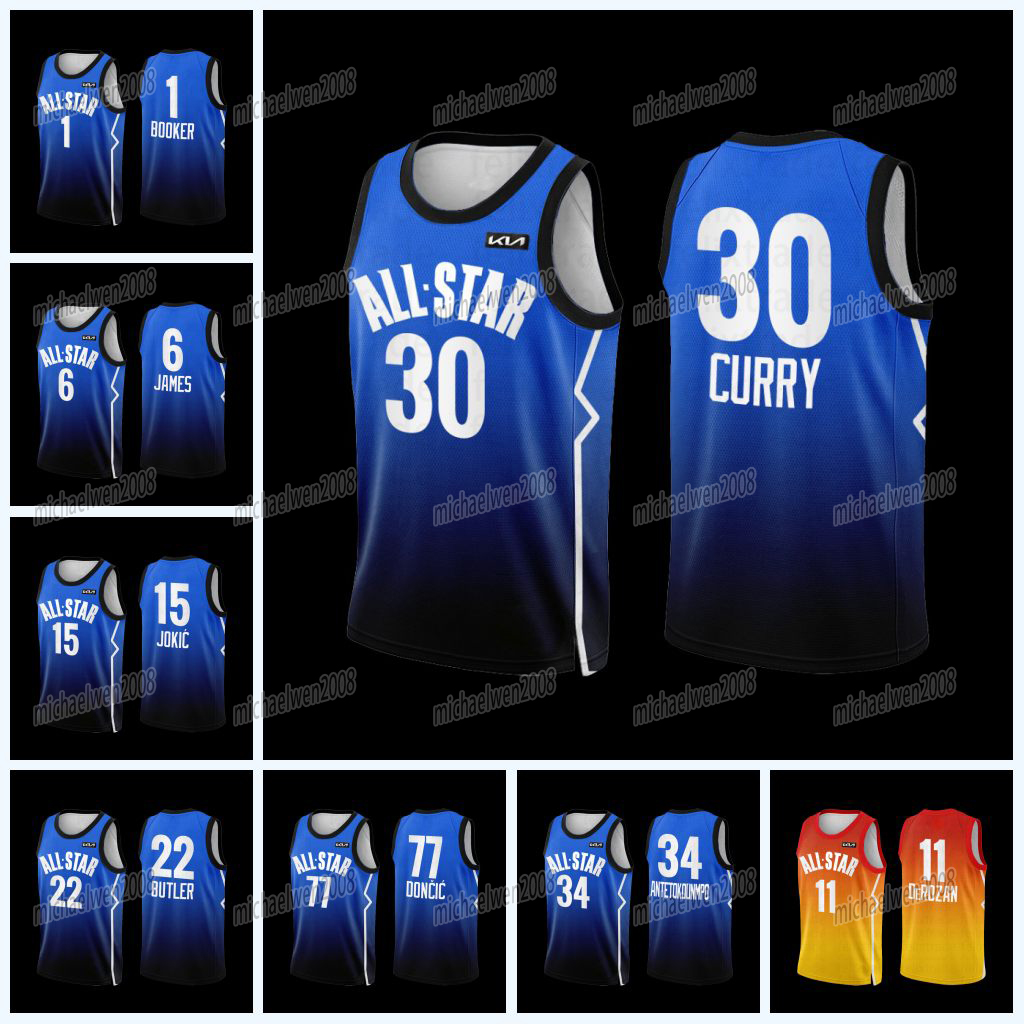 

CUSTOM 2023 All-Star Game Basketball Jerseys Darius 10 Garland Donovan 45 Mitchell Giannis 34 Antetokounmpo Jayson 0Tatum Joel 21 Embiid Ja 12Morant Devin q Booker, Blue