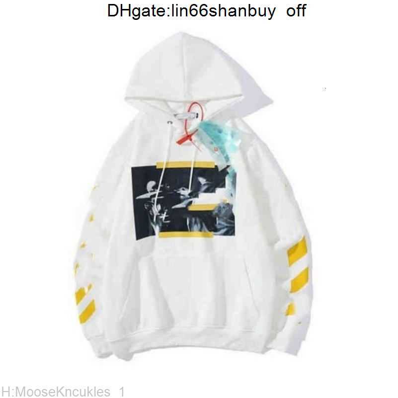 

2022 p Offtds Style Trendy Fashion Sweater Painted Arrows Crow Stripe Loose Hoodie Men's and Women's Coatjqm1off T-shirts Offs White Z5LI